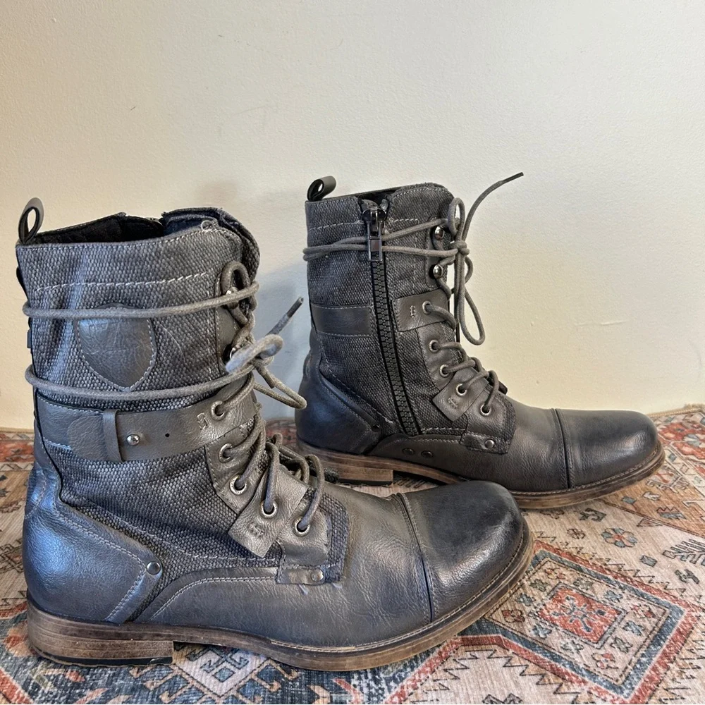 J75 Jump Deploy Men's Charcoal Gray Lace-Up Military Tactical Combat Boots